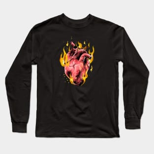 Hearth on Fire emoticon Long Sleeve T-Shirt